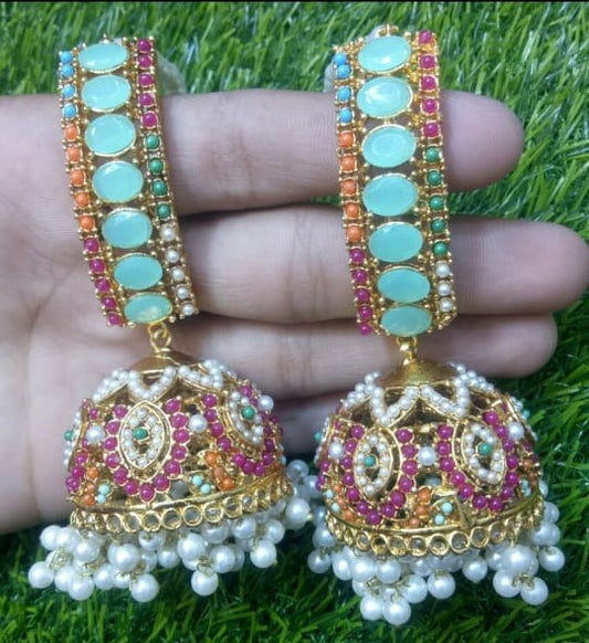 Traditional Pearl Jhumka Earrings – Gold Plated Bridal & Party Wear Jewelry