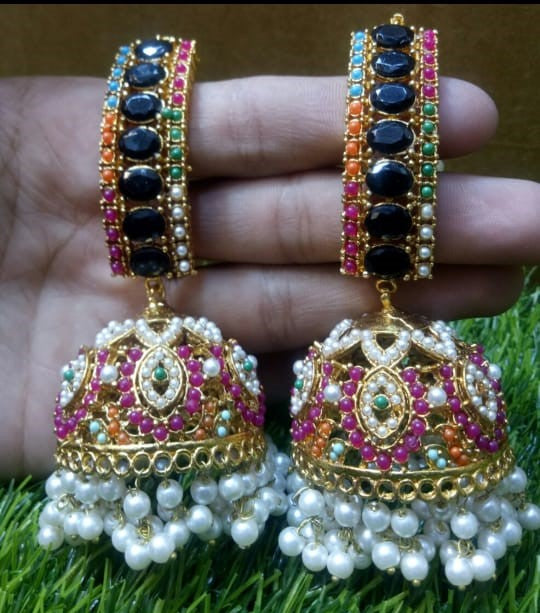 Traditional Pearl Jhumka Earrings – Gold Plated Bridal & Party Wear Jewelry