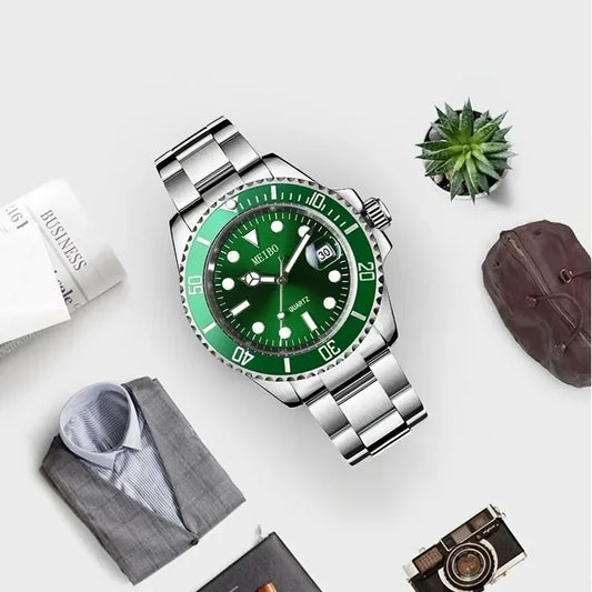 Pagodaar Men’s Luxury Watch – Green Dial Stainless Steel Two-Tone