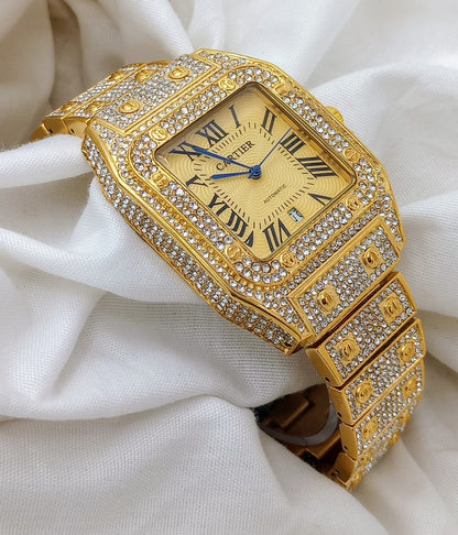 CARTIER Luxury Gold Watch for Men – Elegant Stainless Steel Timepiece