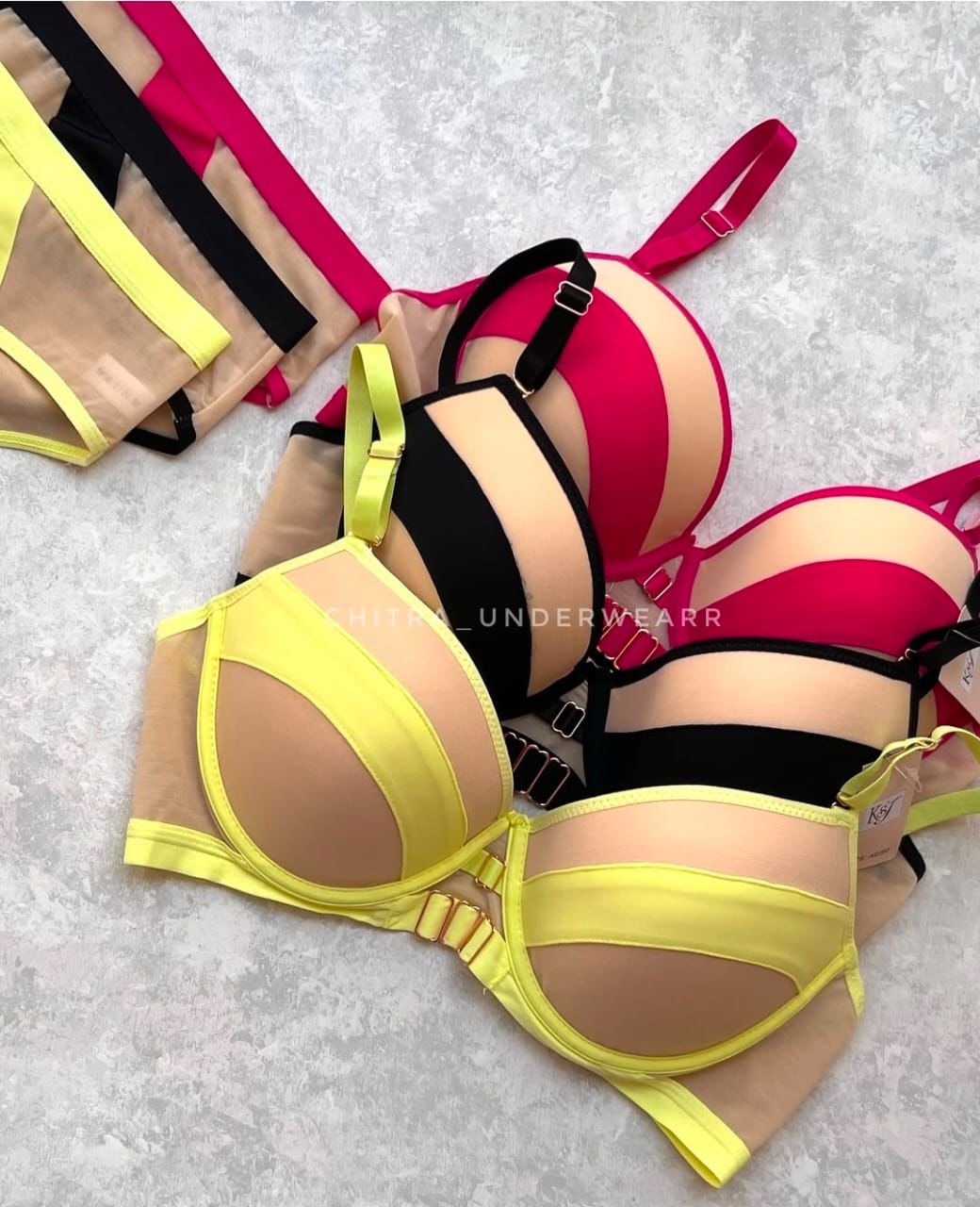 Women’s 2-Tone Bra Set – Comfortable Lingerie Sizes 36, 38, 40