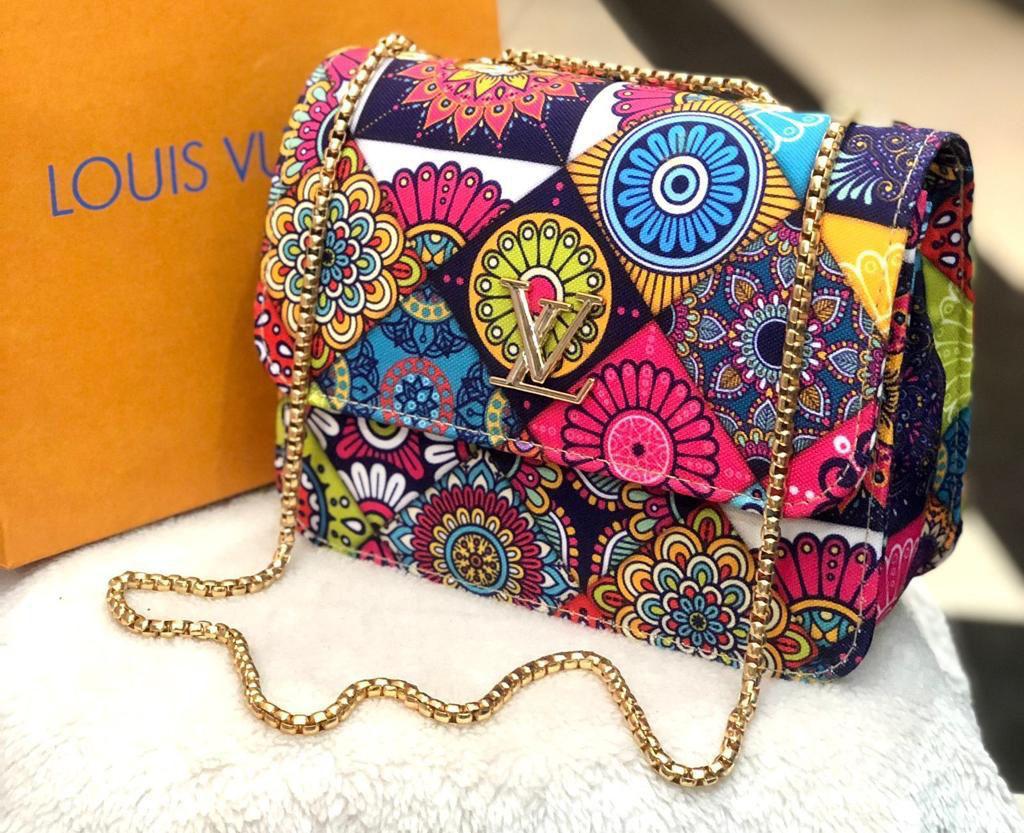 LV Style Women’s Colorful Chain Handbag – Luxury Shoulder Bag