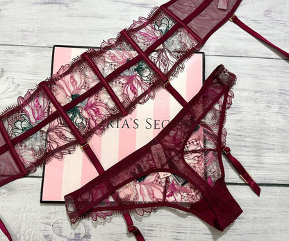 Victoria’s Secret Pink Unlined Bra Set with Garter & Teddy – Sizes 36D, 38DD